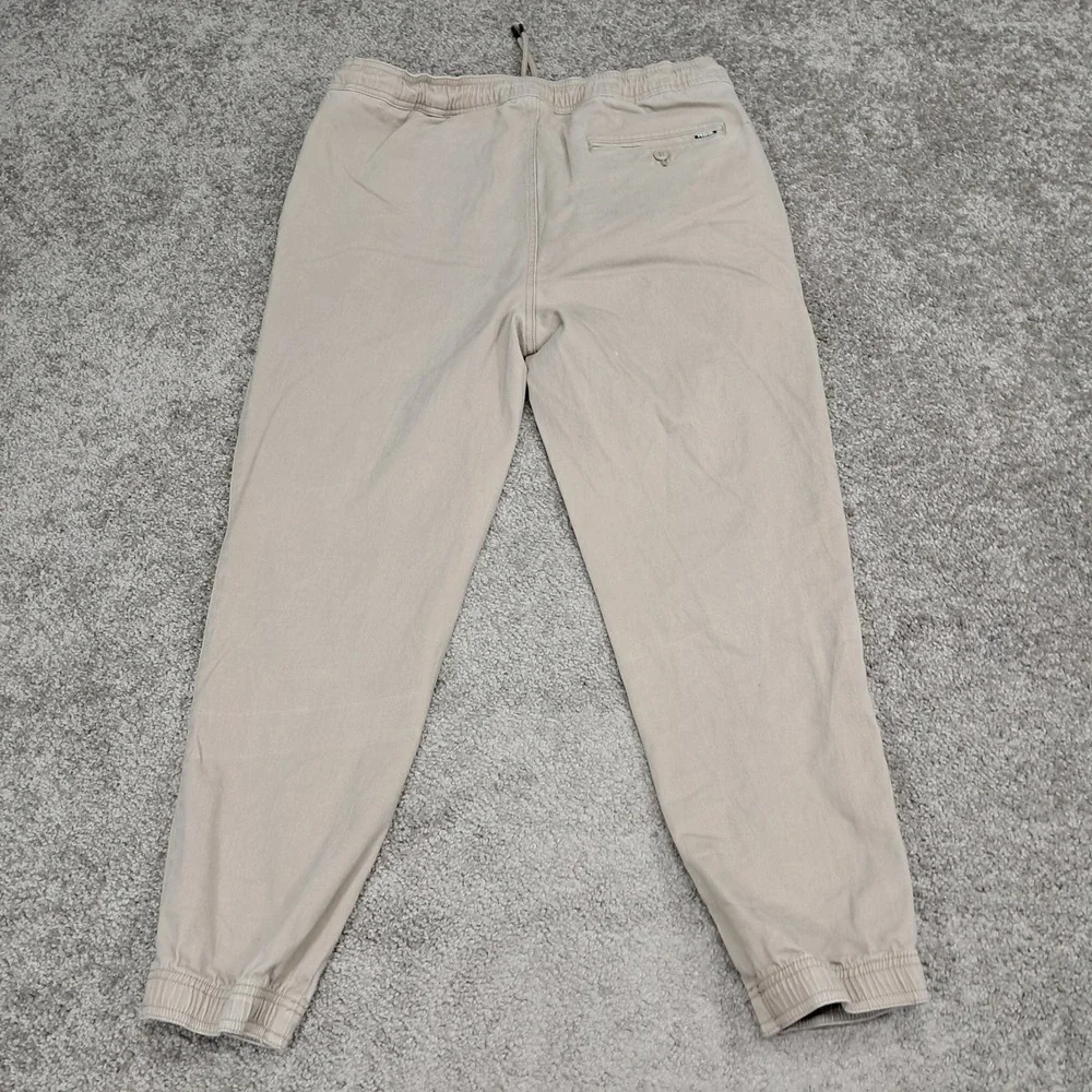 RSQ Mens Jogger Pants Tan Khaki Elastic Waist Drawstring Cotton Stretch Size XL